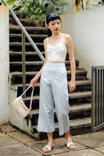 Aleia 2 Pockets Pants (Blue)