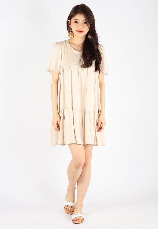 Basic Baby Doll Dress (Beige)