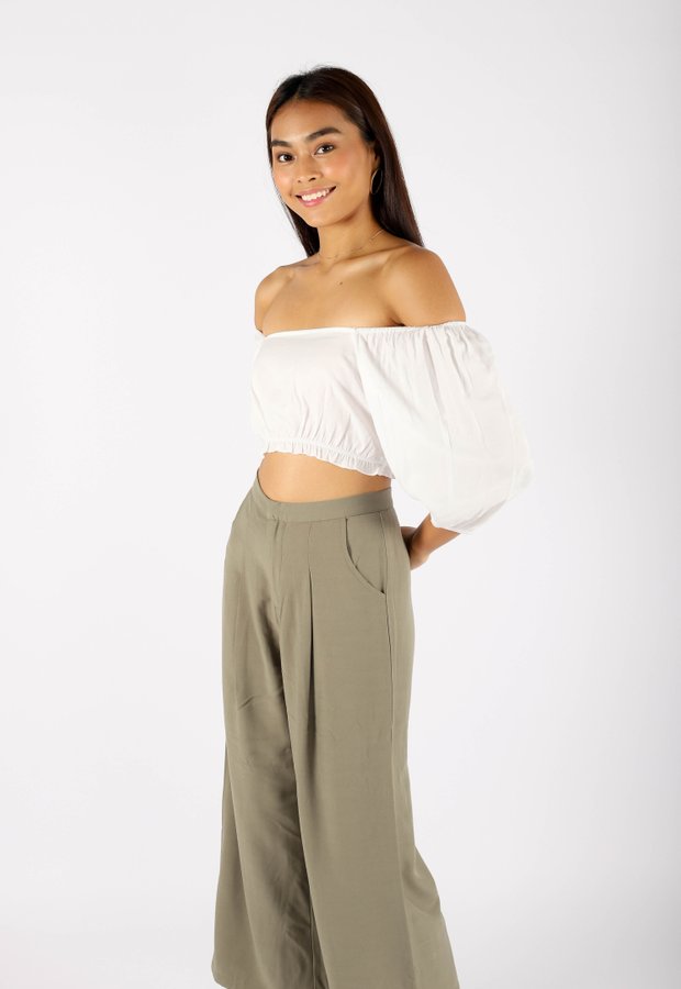 Heidi Puff Sleeve Top (White)
